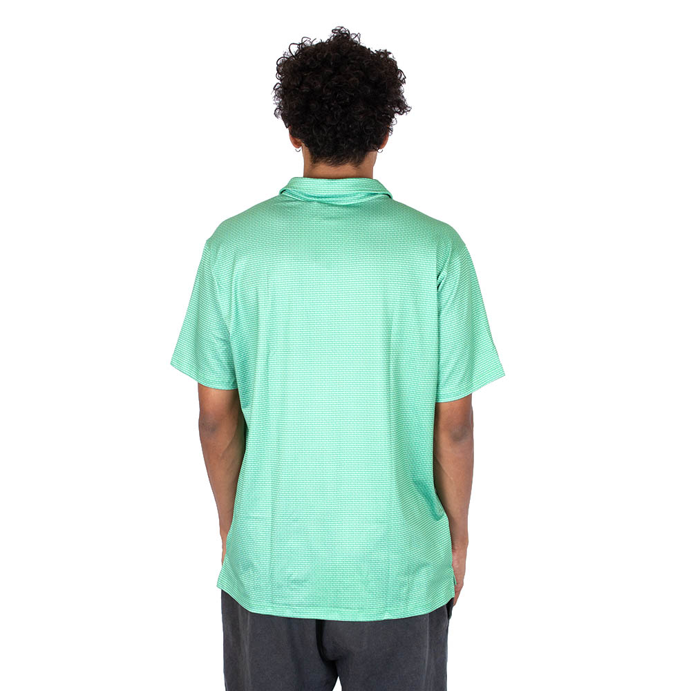 Interlocking UO, Antigua, Green, Polo, Polyester Blend, Men, Performance, Ring, Shirt, 956457